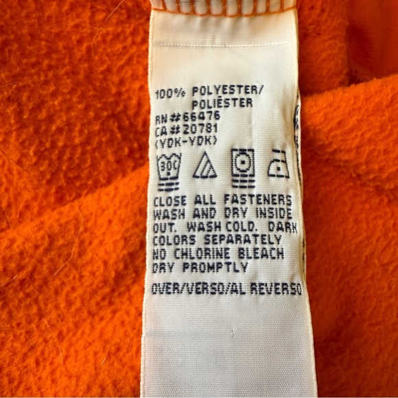 VTG Y2K Tommy Hilfiger Full Zip Fleece Vest Women Size XL Orange Clueless Vibes - Picture 11 of 11